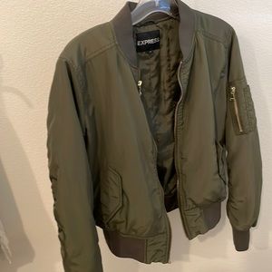 Olive green bomber jacket